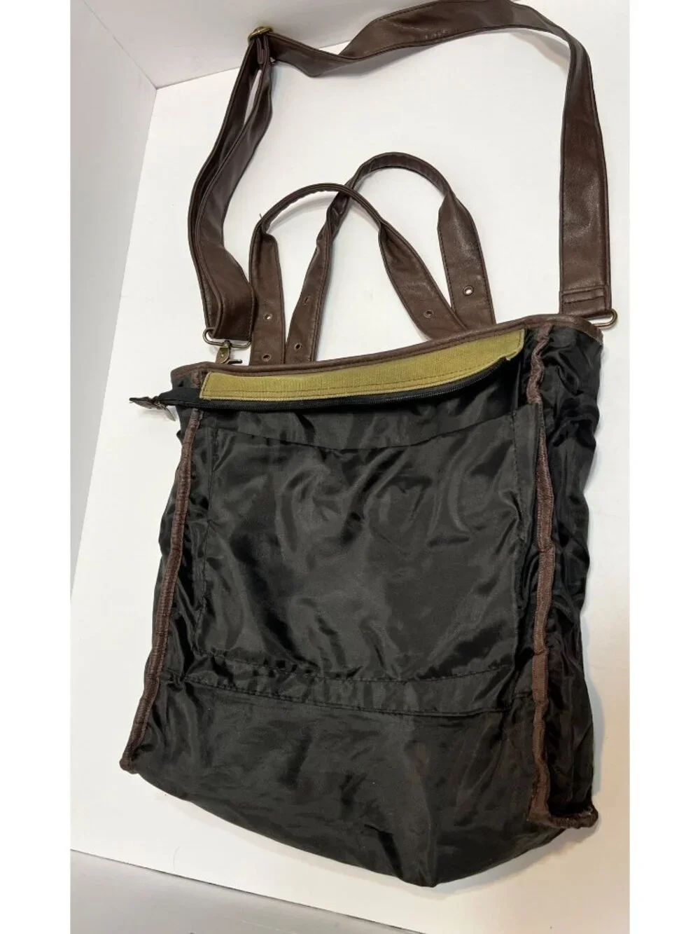 Attack On Titan Canvas Shoulder Tote Bag With Leather Straps & Anime Logo Design